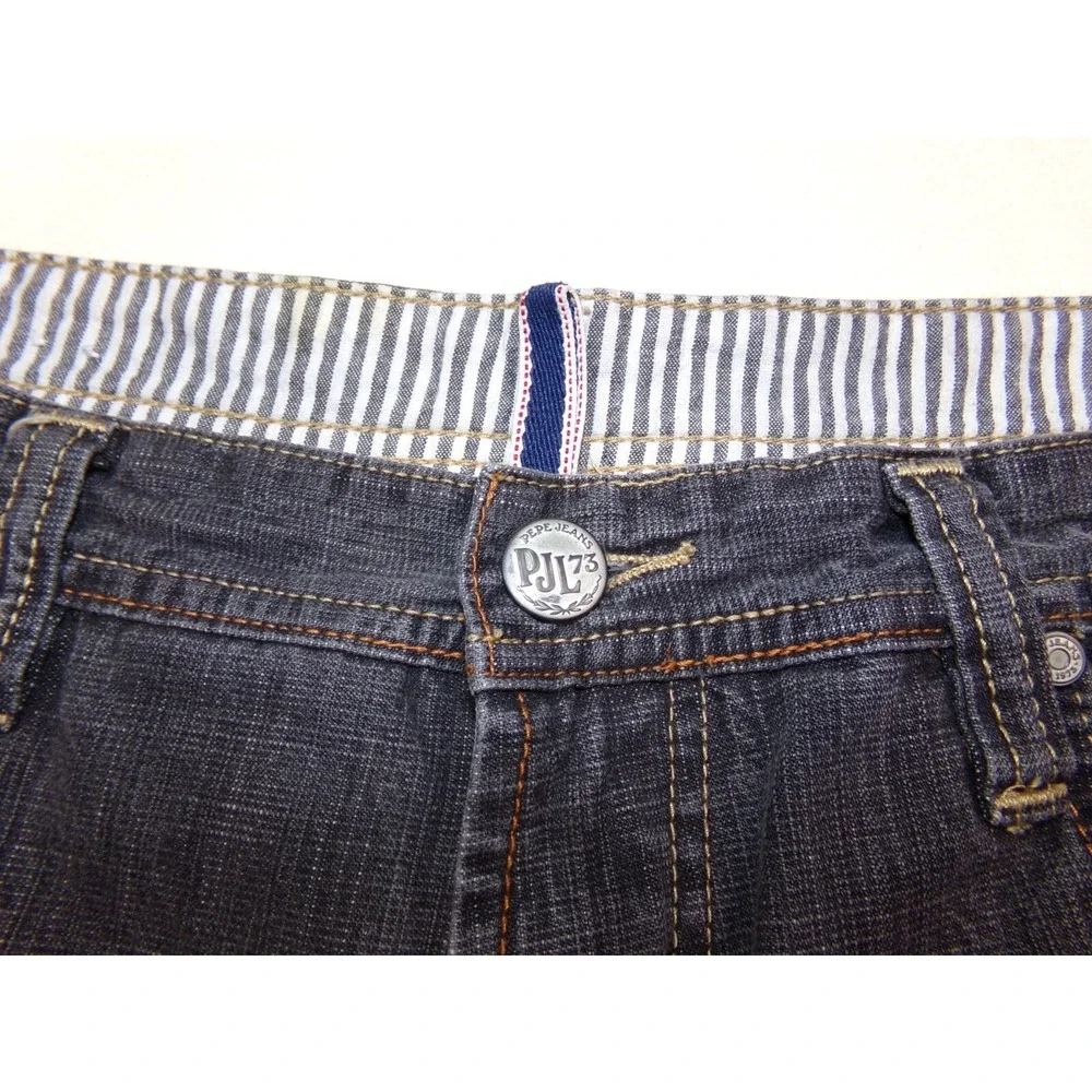 Pepe Jeans London Mens Size 40x33 Gray Distressed Patchwork Y2K‎